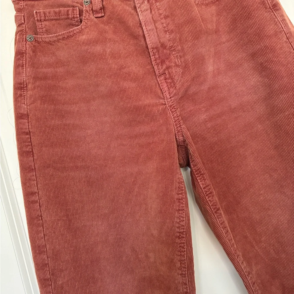 American Eagle Mom Straight Jeans Mauve Coral Corduroy Jeans Size 0 Regular - Picture 7 of 13